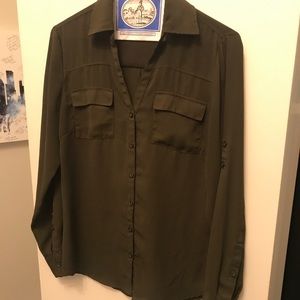 Army green blouse